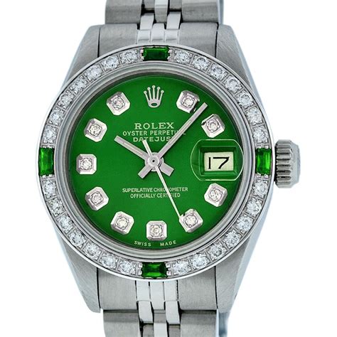 rolex women green|ladies rolex with green face.